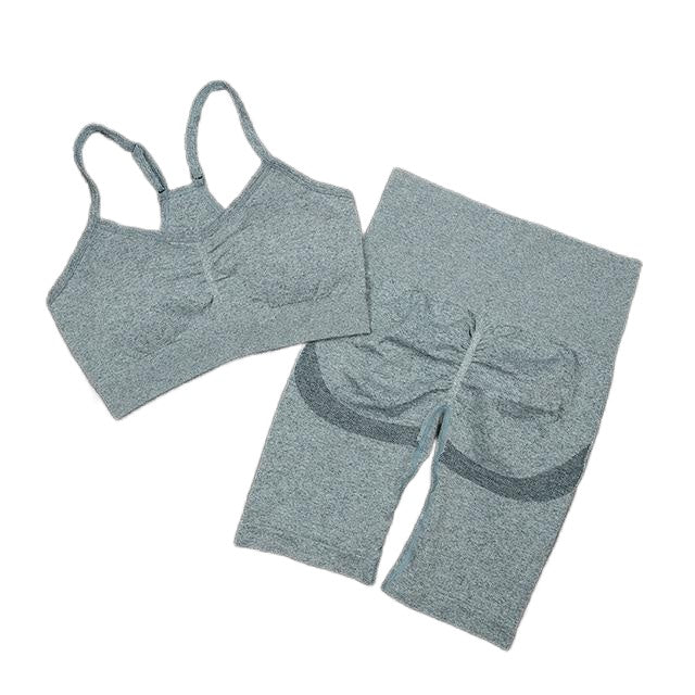 Women's Seamless Sport Suit: Sexy Bra & Shorts Gym Set for Workout, Running, Yoga, and Athletic Wear