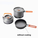 Camping Cookware Set: Utensils, Dishes, Pot, Kettle with Heat Exchanger for Hiking & Outdoor Tourism