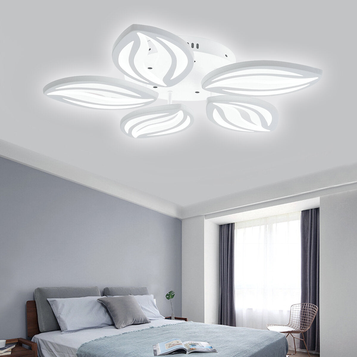 AC110-220V 6000LM 550LED Ceiling Light Fixture with Remote Control for Bedroom, Study, Parlor