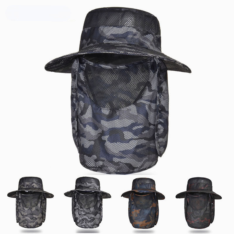 Camouflage-Hut für Outdoor-Camping, militärischer taktischer Hut, Sonnenschutz für den Sommer, atmungsaktive Kappe für Männer – Fishing Trek Sonnenhut