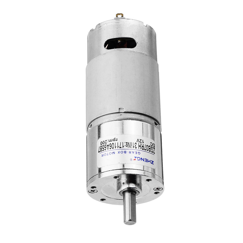 12V DC Gear Motor, 200 RPM, High Torque, Gear Reduction