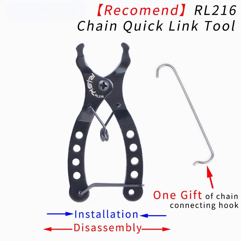 Bike Mini Chain Quick Link Tool - Master Link Remover, Connector Opener, Plier with Free Chain Hook