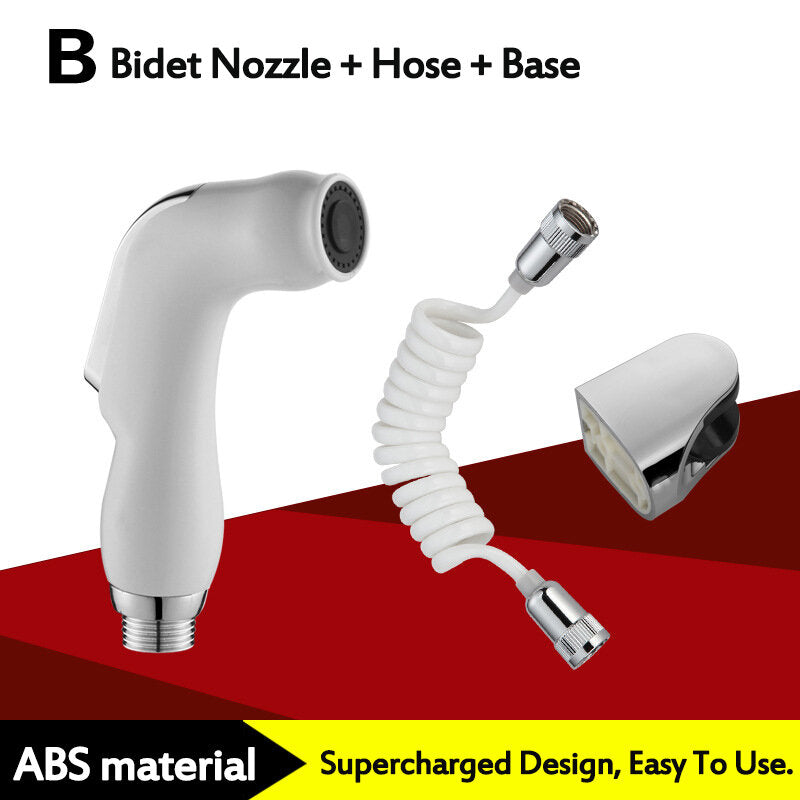 Handheld Toilet Bidet Sprayer Kit with Switch - Bathroom Nozzle Shower Water Spray Head Booster