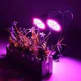 30W Flexible Clip-on LED Grow Light, Full Spectrum Dual Lamp for Hydroponics and Flowering Plants