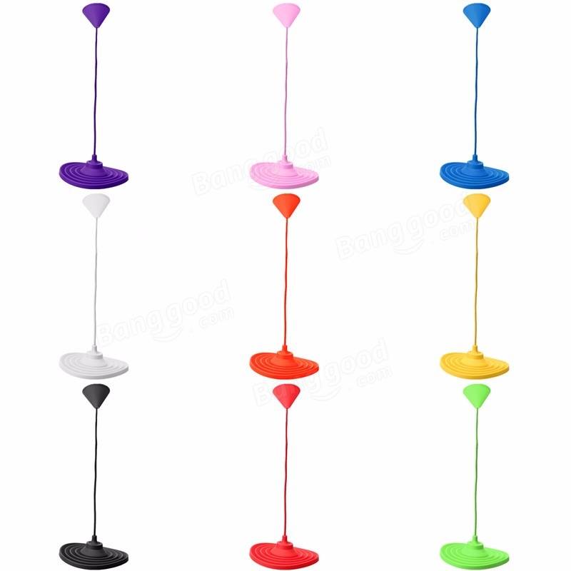 Colorful Silicone Folding Lampshade E27 Lamp Holder Pendant Lights for DIY Ceiling Light Home Decor