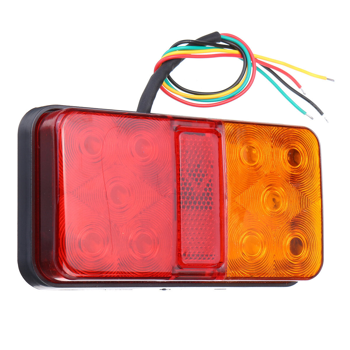 2Pcs 10 LED Rear Stop Indicator Tail Lights Red/Amber for Trailer, Truck, Lorry, Caravan, Van 12-80V