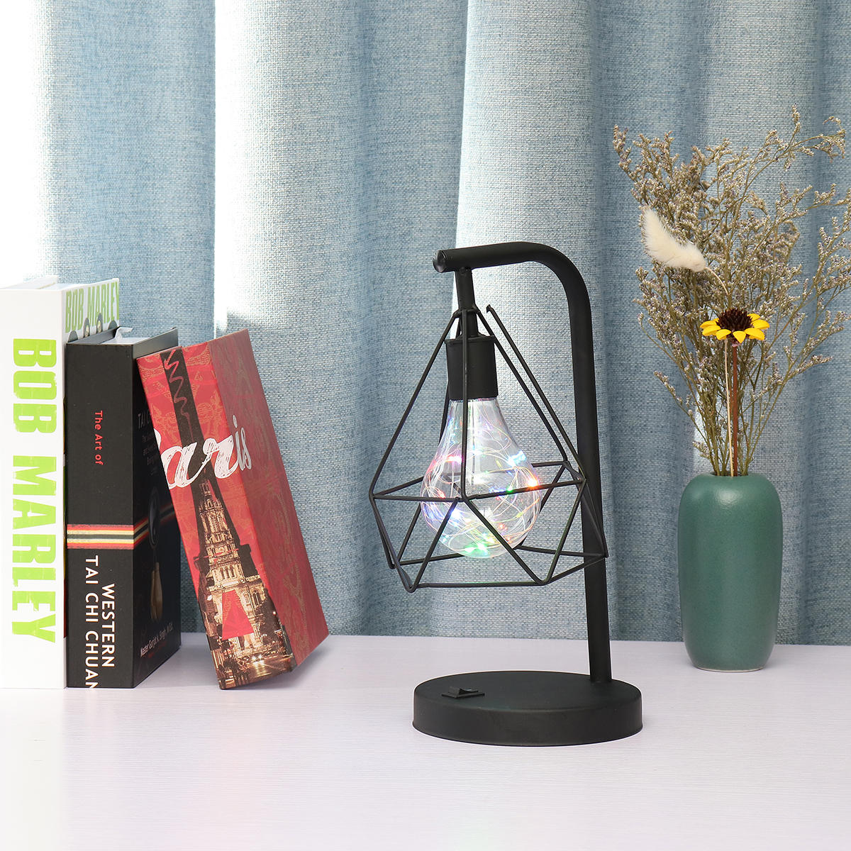 Modern Diamond Shape PVC LED Night Light - Table Lamp for Bedroom & Home Decor