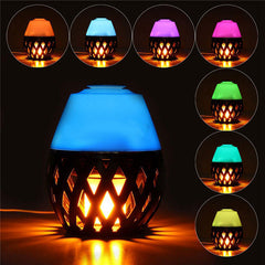 Colorful LED Torch Flame Flicker Night Light Humidifier & Aroma Oil Diffuser Air Purifier