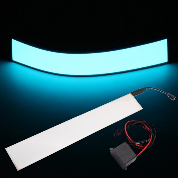 12x2 Inch 12V Flexible EL Tape Panel Backlight with Inverter - Electroluminescent Decorations Light