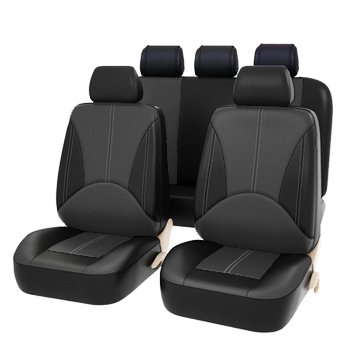 Universelles PU-Leder-Schalensitzbezug-Set für vorne und hinten – passend für Auto, Limousine, LKW, SUV
