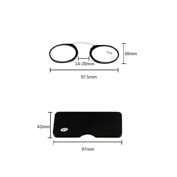 Mini Ultralight Clip-On Nose Reading Glasses for Men & Women - Portable & Convenient