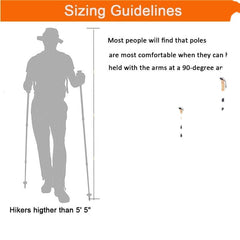 2Pcs Ultralight Aluminum Alloy Foldable Hiking Walking Sticks - Telescopic Trekking Poles for Camping & Nordic Walking