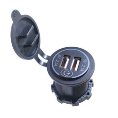 12-24V Dual USB Charger Socket 4.2A with Voltmeter for Car, Boat, Motorcycle, Marine, RV - DIY Kit with Wire Fuse