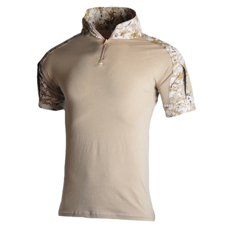 Tactical Camouflage Army Hunting Short Sleeve T-Shirts - Combat Military Hiking Shirts for Men