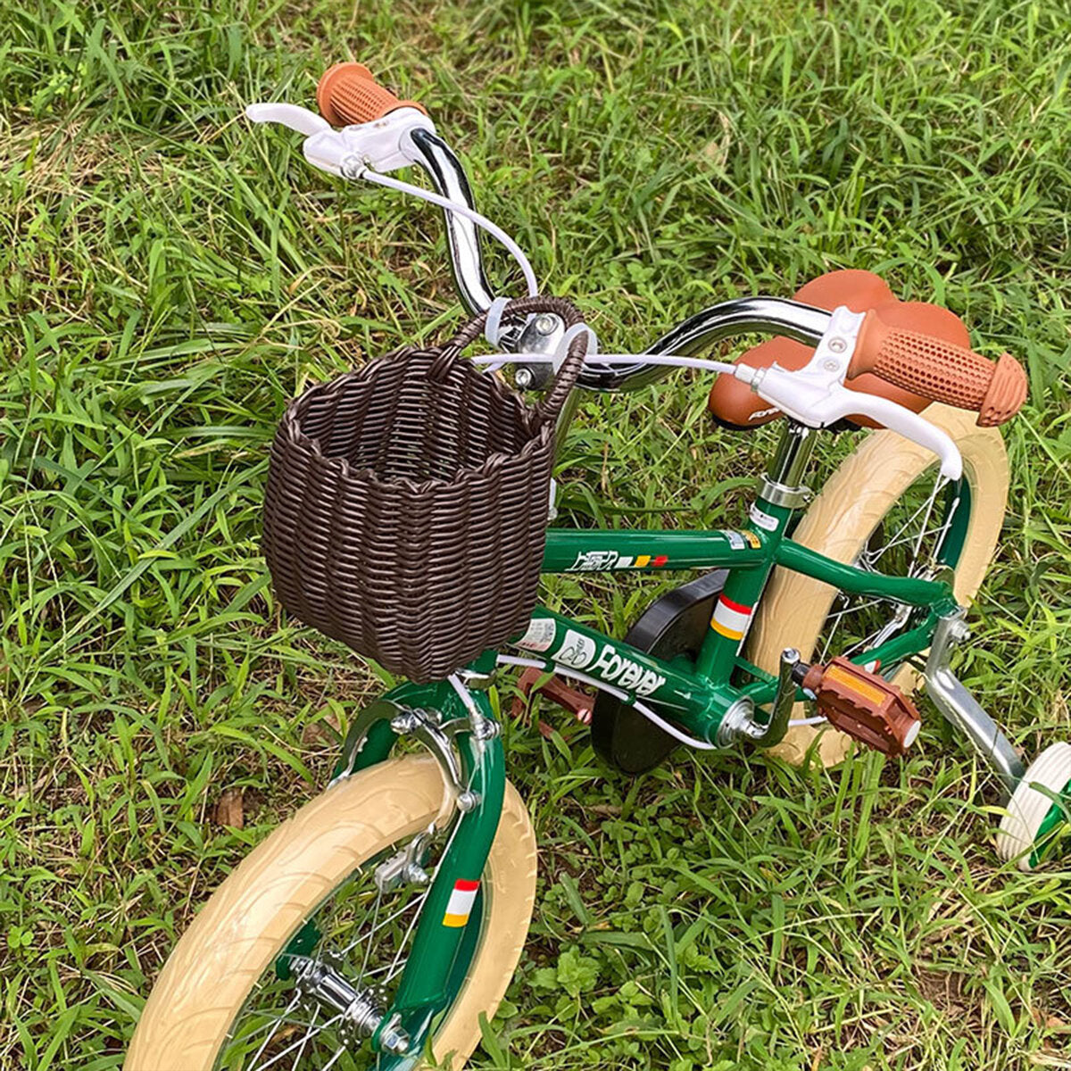 Rattan Bicycle Front Basket for Shopping, Pets, and Storage - Ideal for Cycling