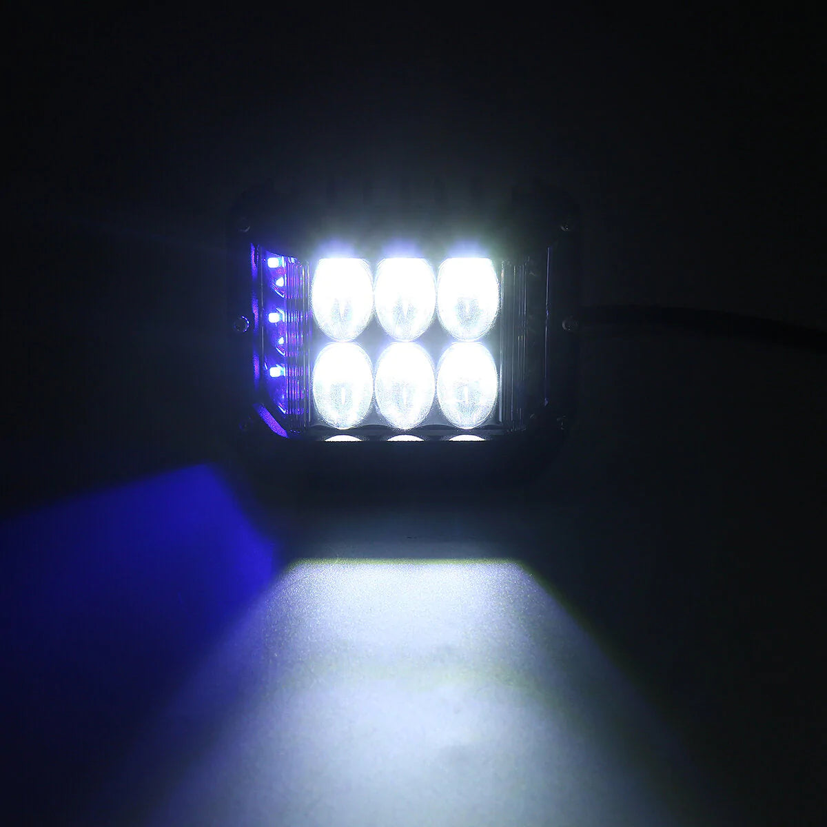 12V-80V 60W LED Spotlight with 4 Lamp Beads - Waterproof Red, Blue, White Motorcycle Headlight