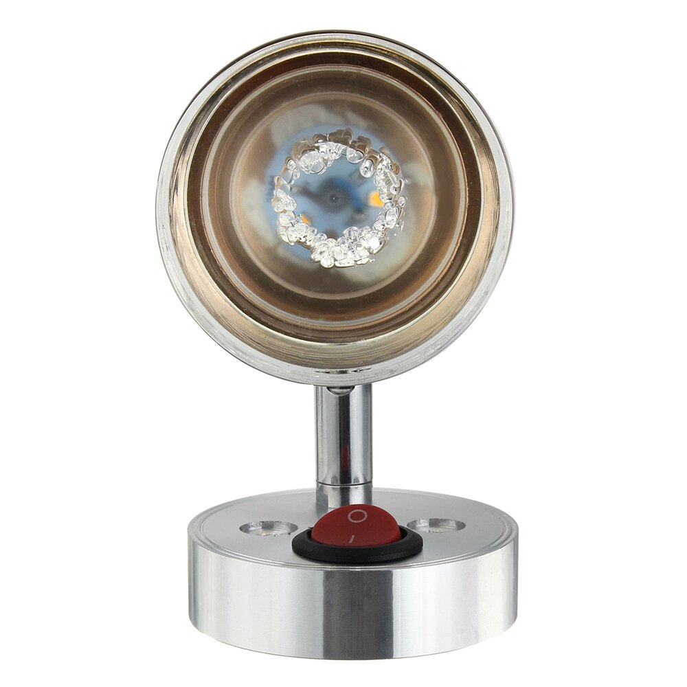 12V 3W Frosted Glass LED Spot Reading Light - Wall Mount Bedside Lamp for RV and Boat