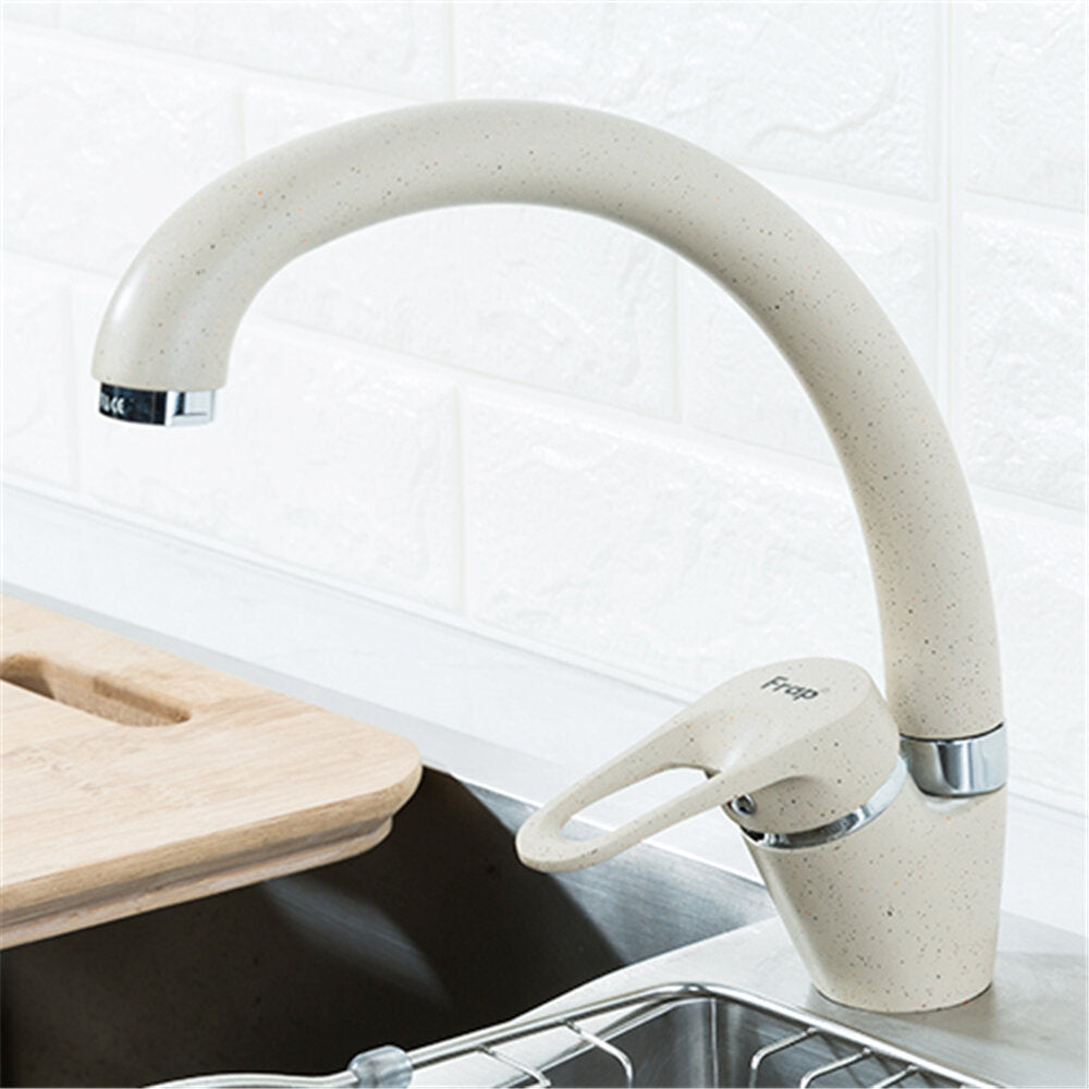 Brass 3-Color Kitchen Faucet: Single Handle, Swivel Spout, Hot & Cold Water Mixer Tap