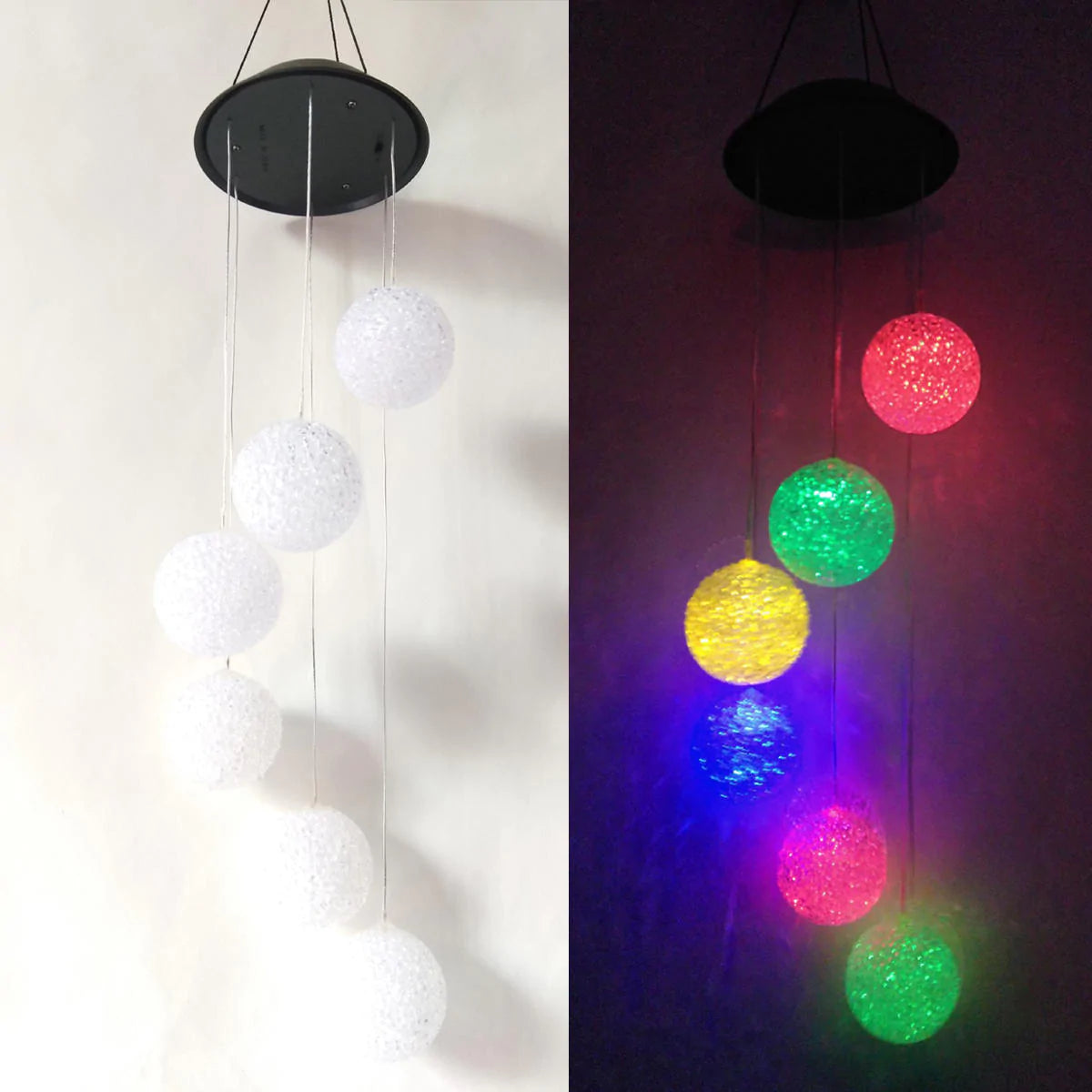 Solar Powered LED Wind Chimes Light - Color Changing Hanging Lamp for Garden and Yard