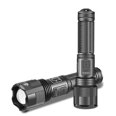 1800lm Powerful Long Range Zoomable Flashlight Kit - Rechargeable, Adjustable Focus, Tactical Light