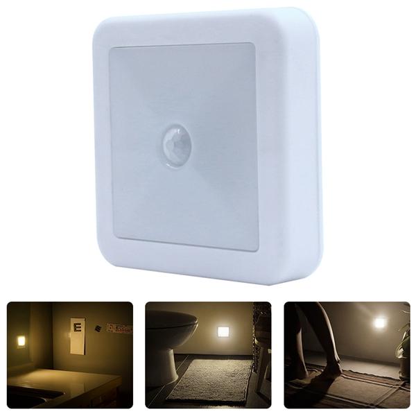 Battery Operated PIR Motion Sensor LED Cabinet Light - Wall Night Lamp for Hallway, Pathway, Bedside