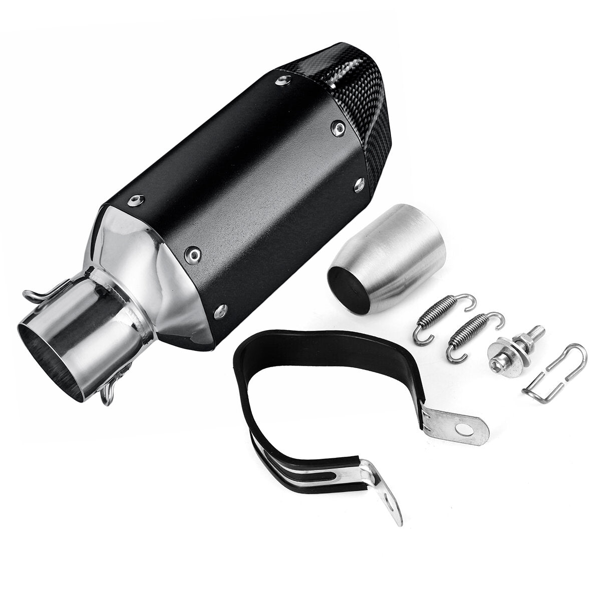 Universal-Auspuffschalldämpfer für Motorräder, kurzer Stahl, abnehmbar, passend für 38–51 mm