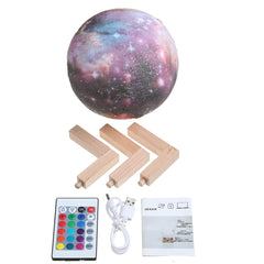 3D LED Moon Lamp Night Light - 16/7 Colors, Touch Switch & Remote Control