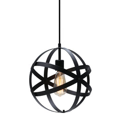 12 Industrial Ceiling Pendant Lights - Metal Spherical Globe Chandelier with Remote Control, AC110V