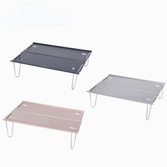 Lightweight Aluminium Alloy Camping Table - Hard-Topped, Folding, Mini Size with Carry Bag