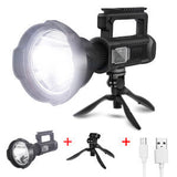 Rechargeable P70 LED Spotlight Flashlight - High Lumens, Super Bright, 4 Modes, IPX5 Waterproof, Ideal for Hiking