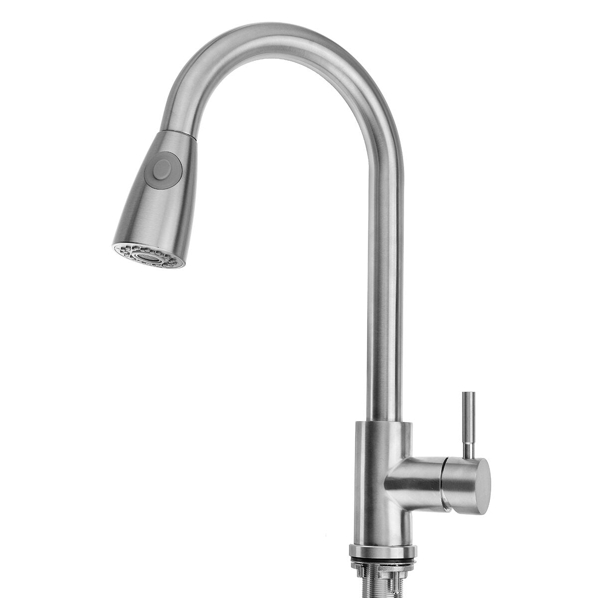 Stainless Steel Kitchen Sink Faucet with Pull-Out Sprayer Head and Dual Water Spray Modes