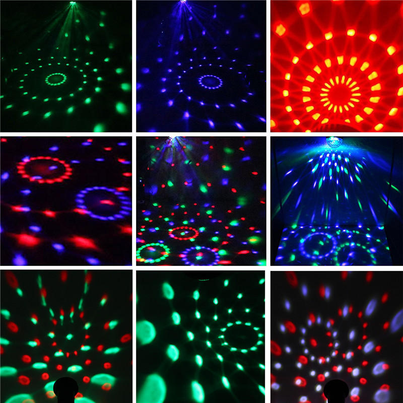 RGB 4 LED Crystal Magic Rotating Ball Stage Light for Party, KTV, Bar, Disco, DJ - AC90-245V