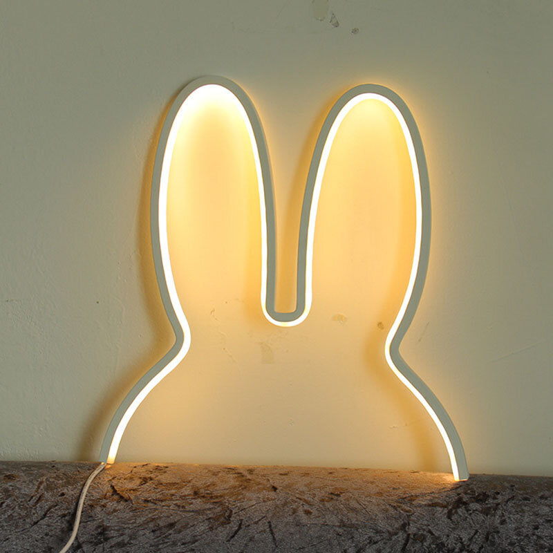 Nordic Style LED Rabbit Night Light - Creative Children's Room Decoration