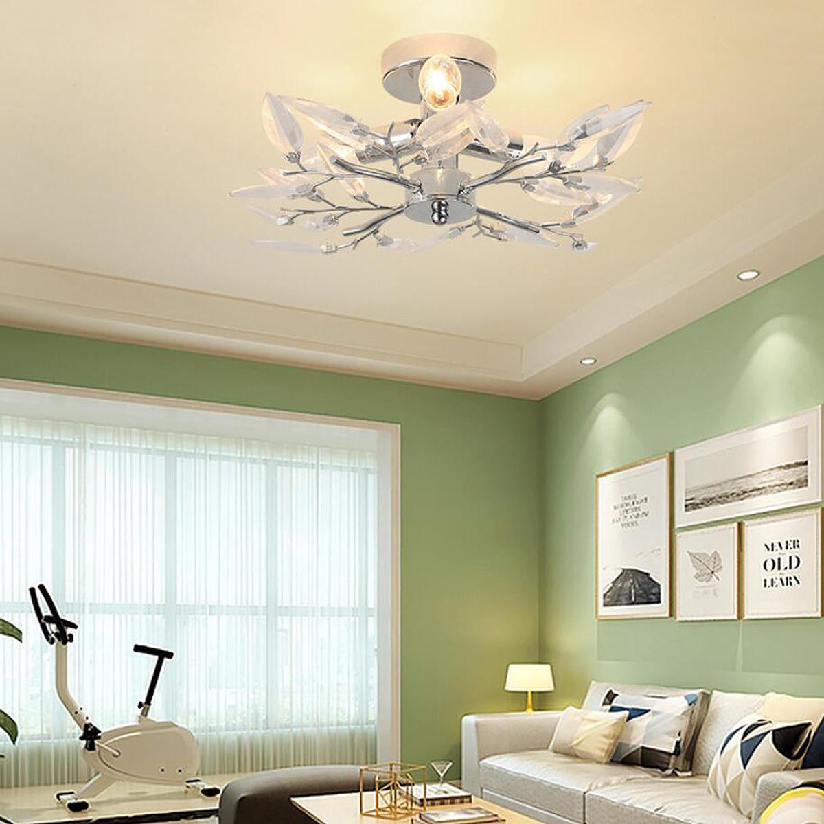 LED-Deckenleuchte mit Acrylblattarmen für Wohnzimmer, Schlafzimmer – moderne Lampenfassung