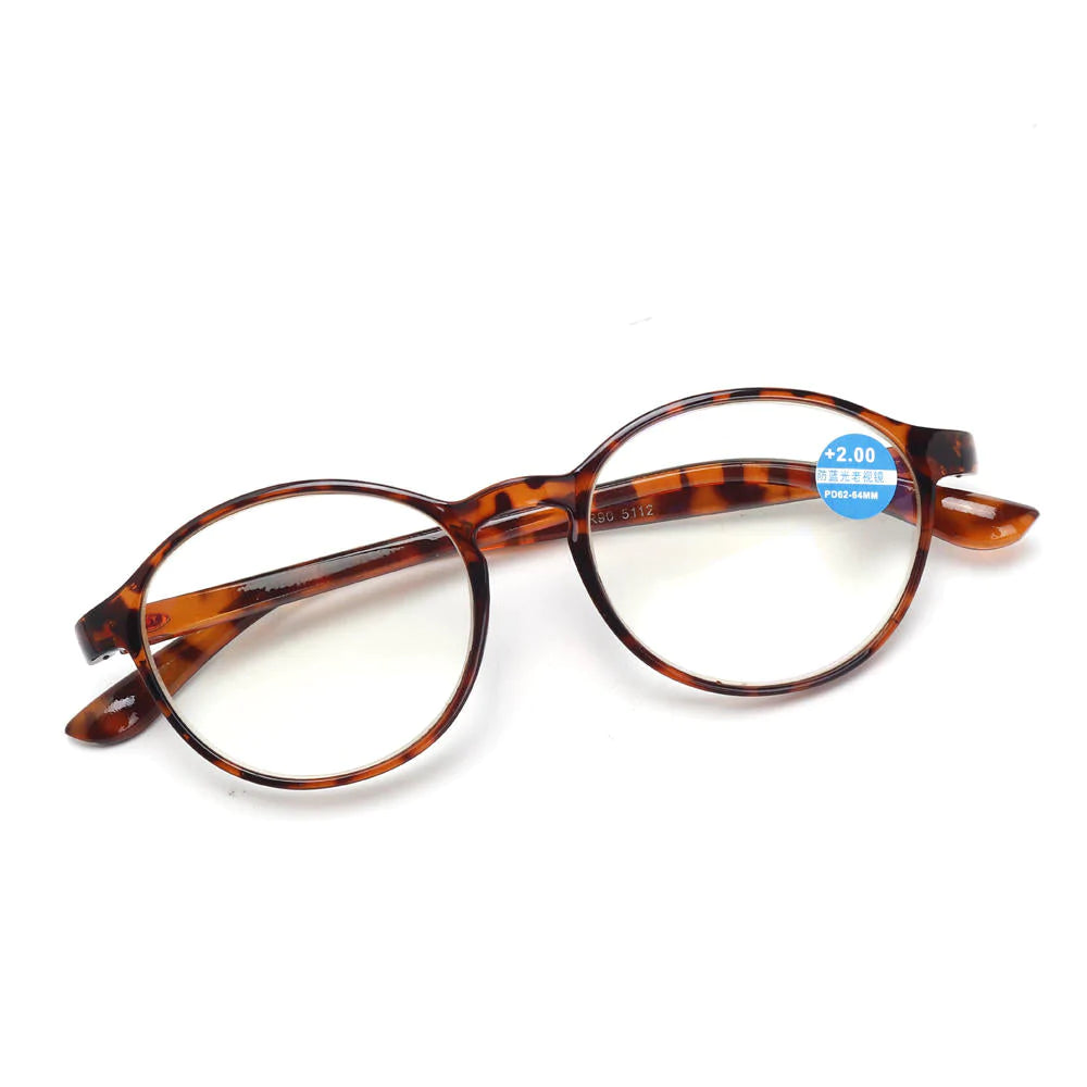 Unisex Lightweight Round Reading Glasses with Spring Hinge for Computer Use