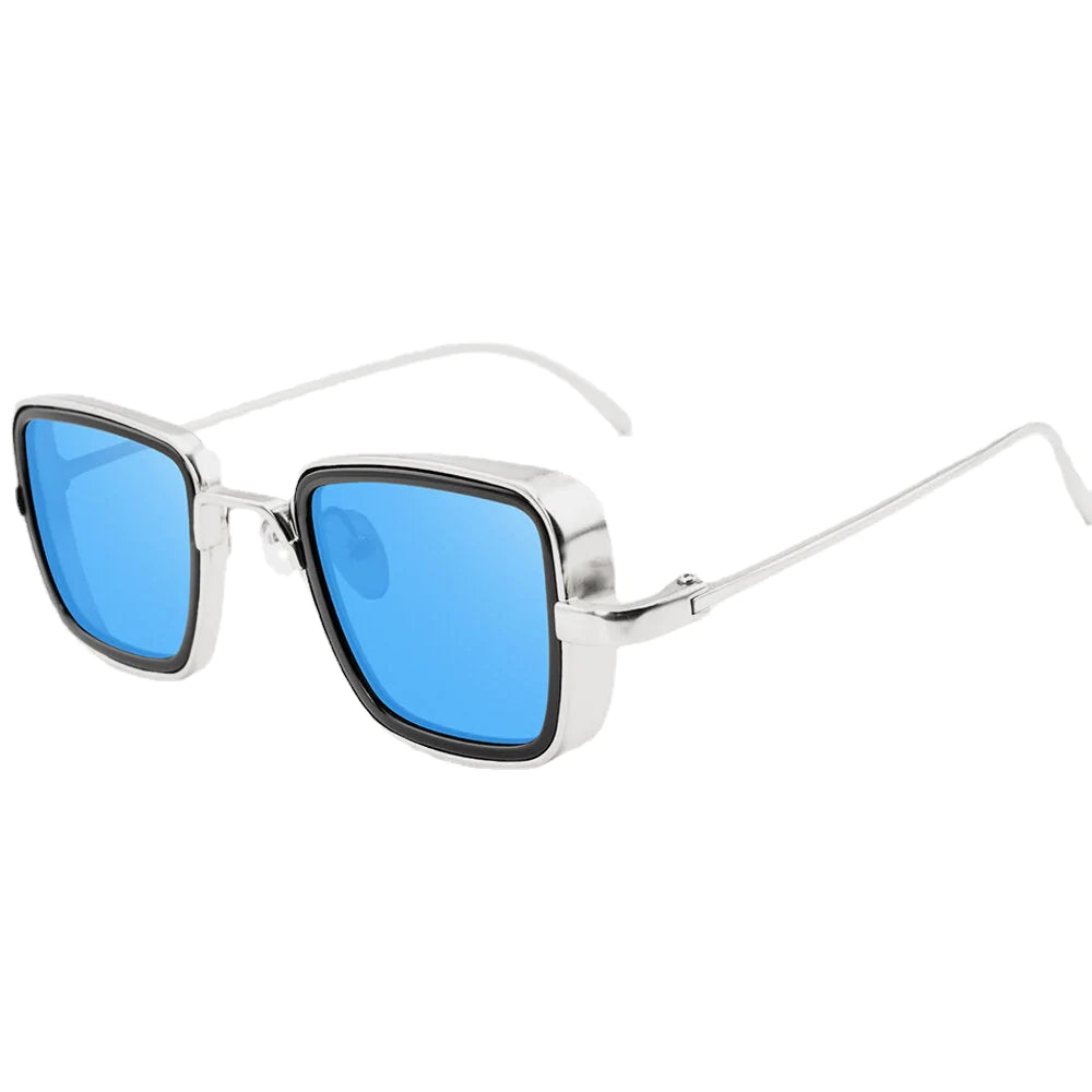 Men's Retro Thick Edge Metal Frame Sunglasses for Beach, Sports, and Driving