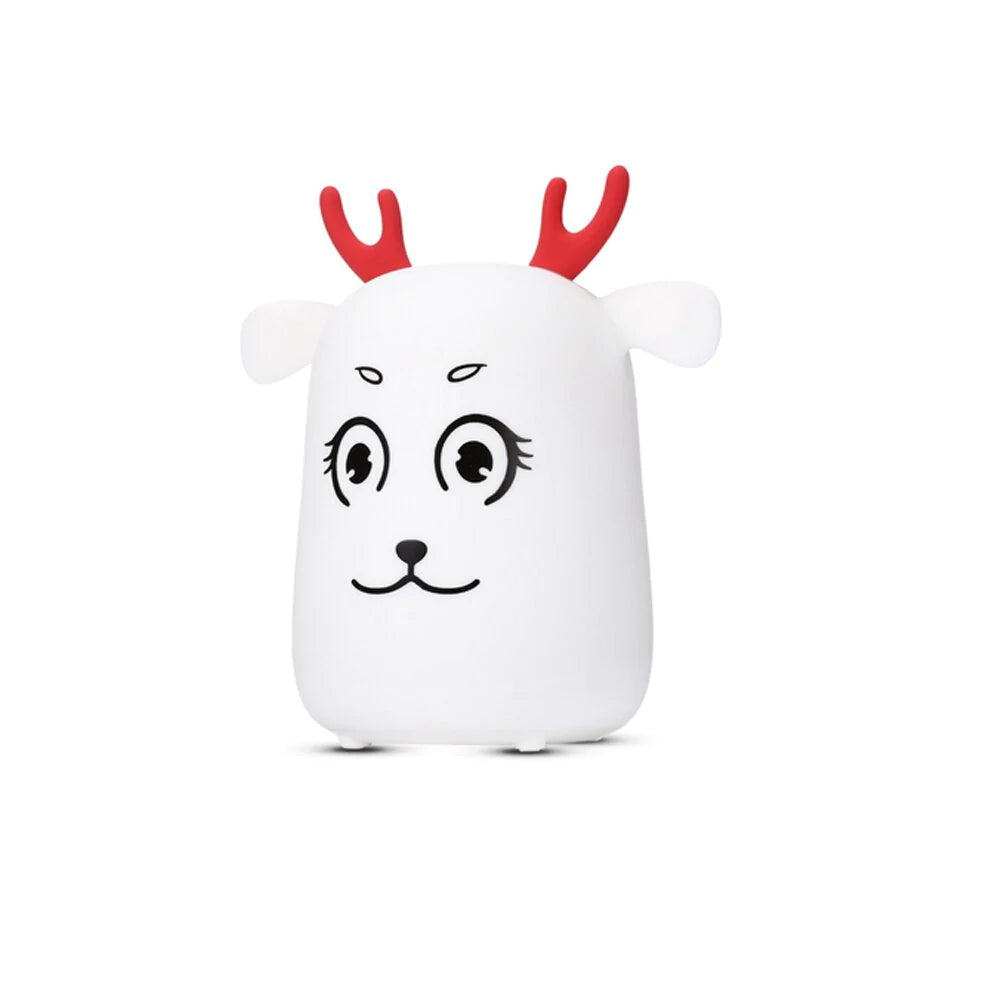 Cute LED Rechargeable Silicone Deer Night Light - Tap Control, Bedroom Decor, Kids Gift