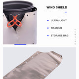 Ultra-light Titanium Wind Shield for Gas Burner & Alcohol Stove - Portable Folding Camping Cooking Guard