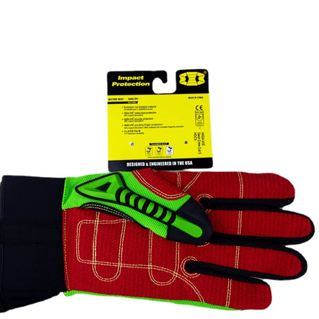 High-Vis Waterproof Oil-Resistant Anti-Cut Men's Gloves for Outdoor Camping and Cycling