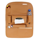 PU Leather Car Seat Back Organizer - Multi-functional with Multi Pockets, Phone and Cup Holder