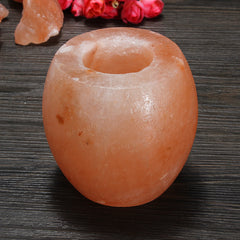 Himalayan Salt Crystal Candle Holder - Natural Air Purifying Tea Light Lamp