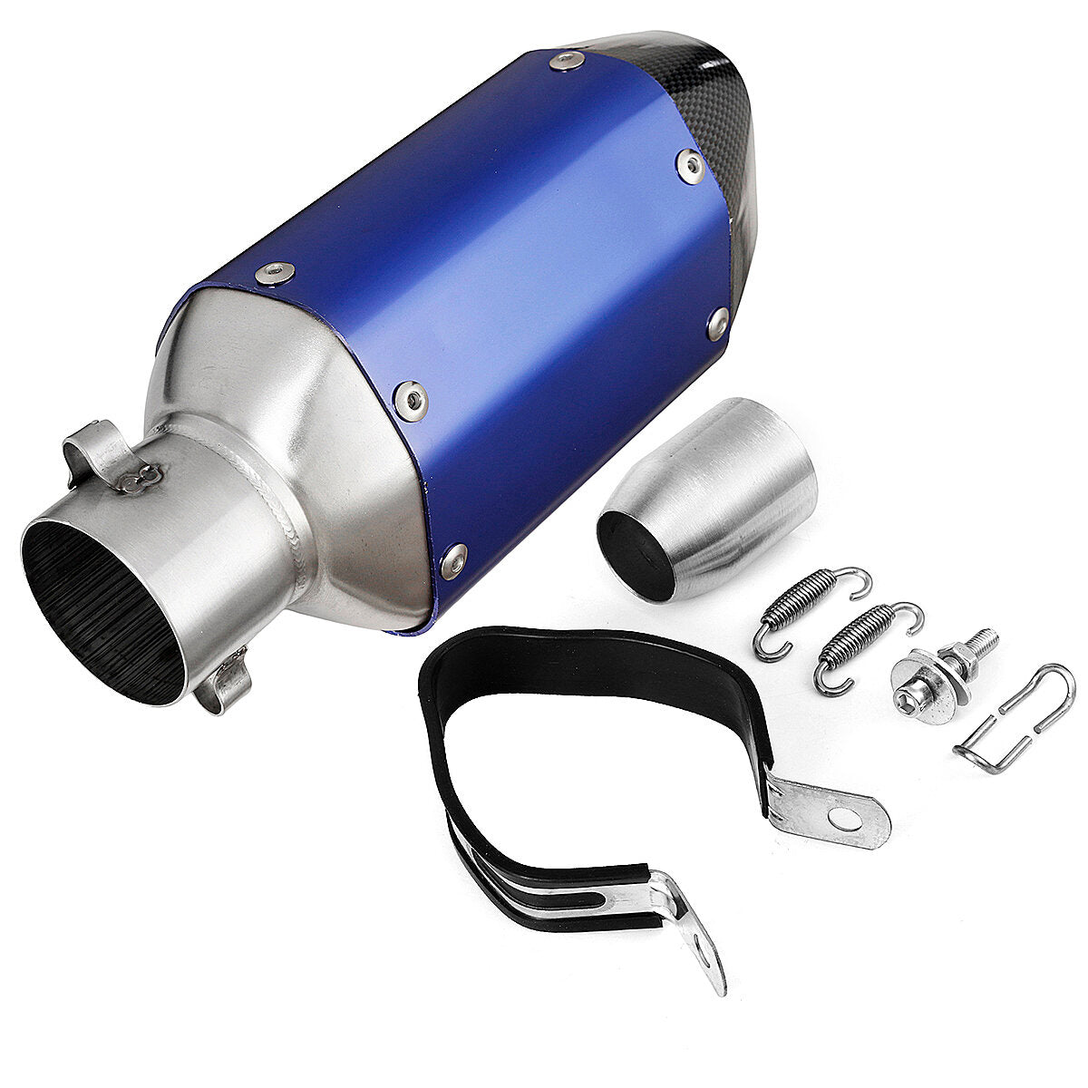 Universal-Auspuffschalldämpfer für Motorräder, kurzer Stahl, abnehmbar, passend für 38–51 mm