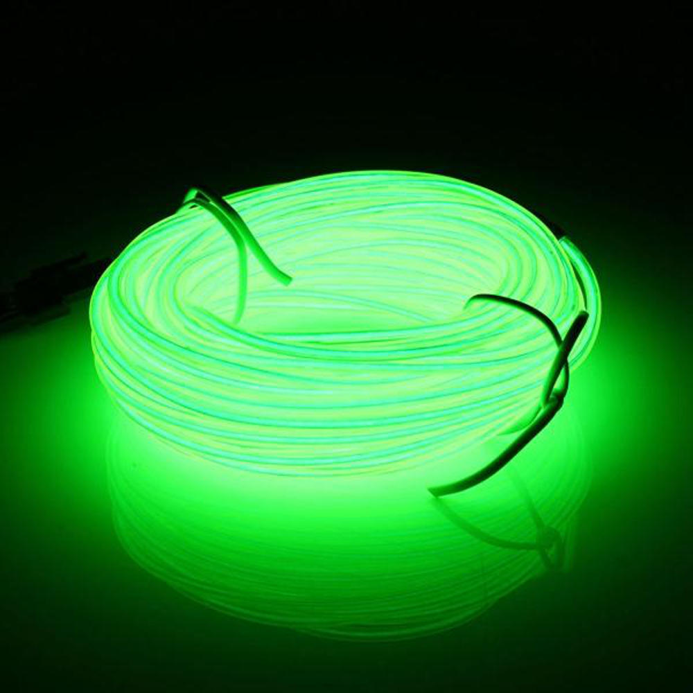 10M EL Wire Neon Light LED Flexible Tube Rope Lamp for Car Decoration with Battery Case