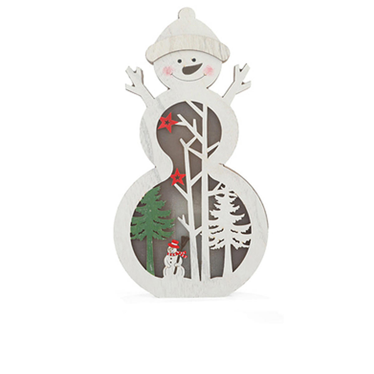 Hölzerne LED-Weihnachtsbeleuchtung Display Ornament für Haus Tischdekorationen - Festival Dekor