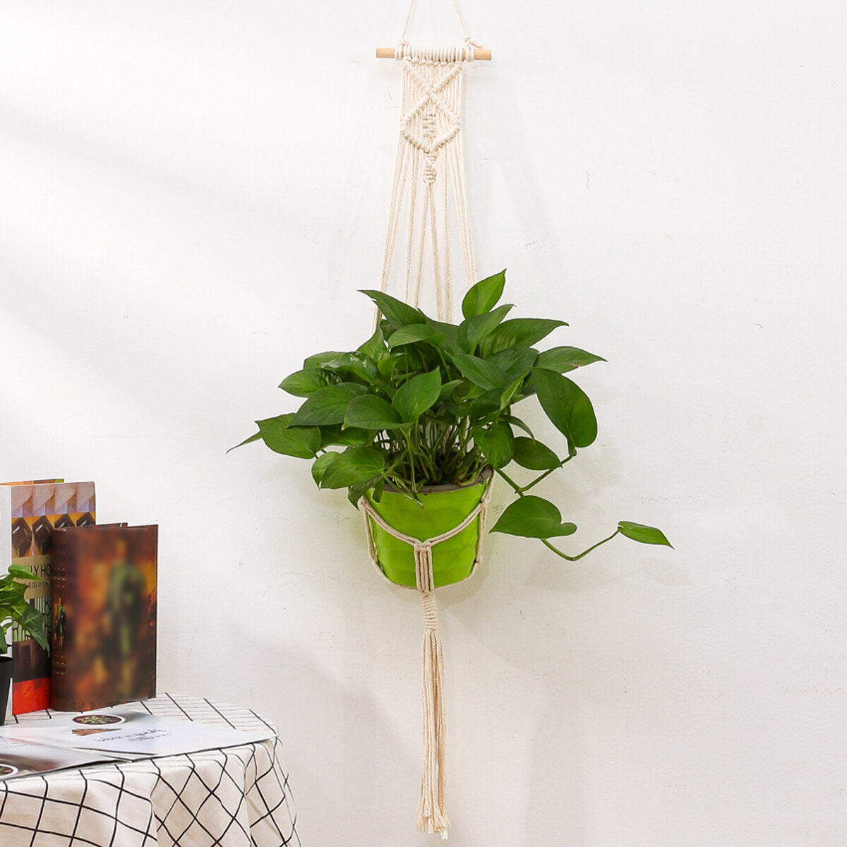 1M Macrame Plant Hanger Pot Holder - Hemp Rope Hanging Basket Craft Decoration