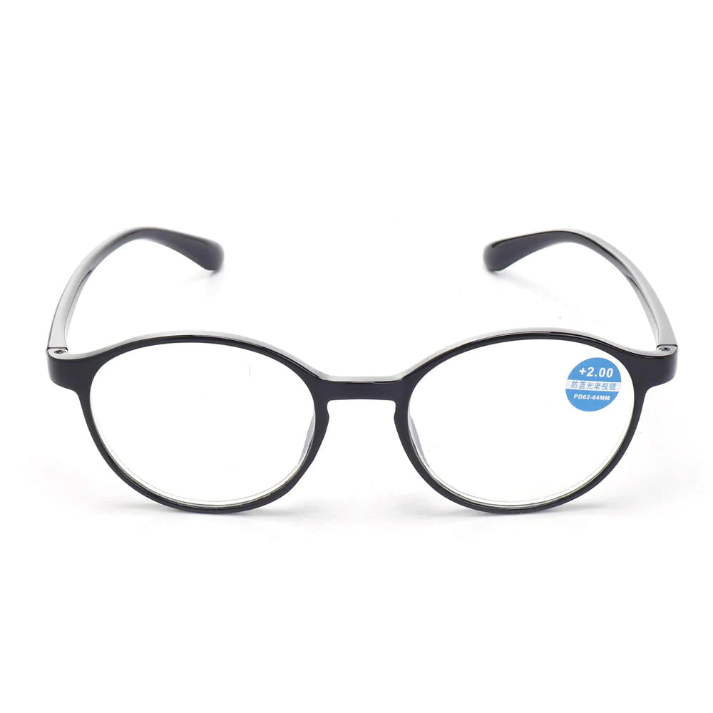 Unisex Lightweight Round Reading Glasses with Spring Hinge for Computer Use