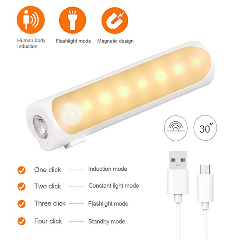 2-in-1 LED Night Light & Flashlight with Motion Sensor for Wireless Closet Lighting