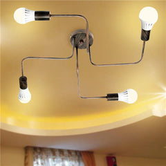 Vintage Industrial Chandelier Pendant Light - Metal Flush Mount Ceiling Lamp, AC110-240V, 4Heads