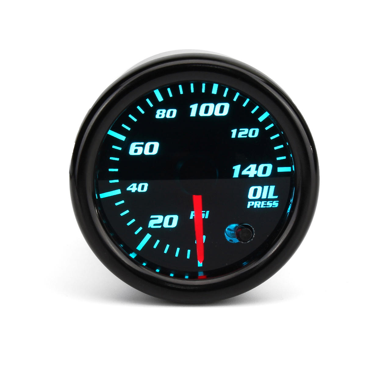 Universal 12V Oil Pressure Gauge Meter with Sensor, 7-Color LED, Tinted Face, 2" 52mm