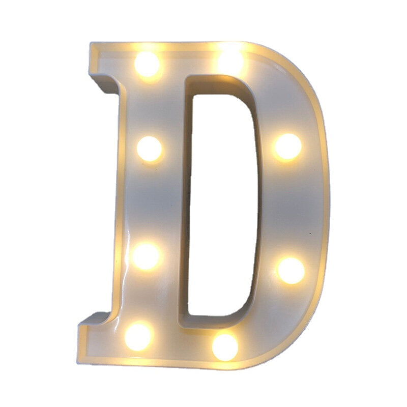 LED English Letter & Symbol Pattern Night Light - Home Decor for Bedroom, Birthday Party, Proposal